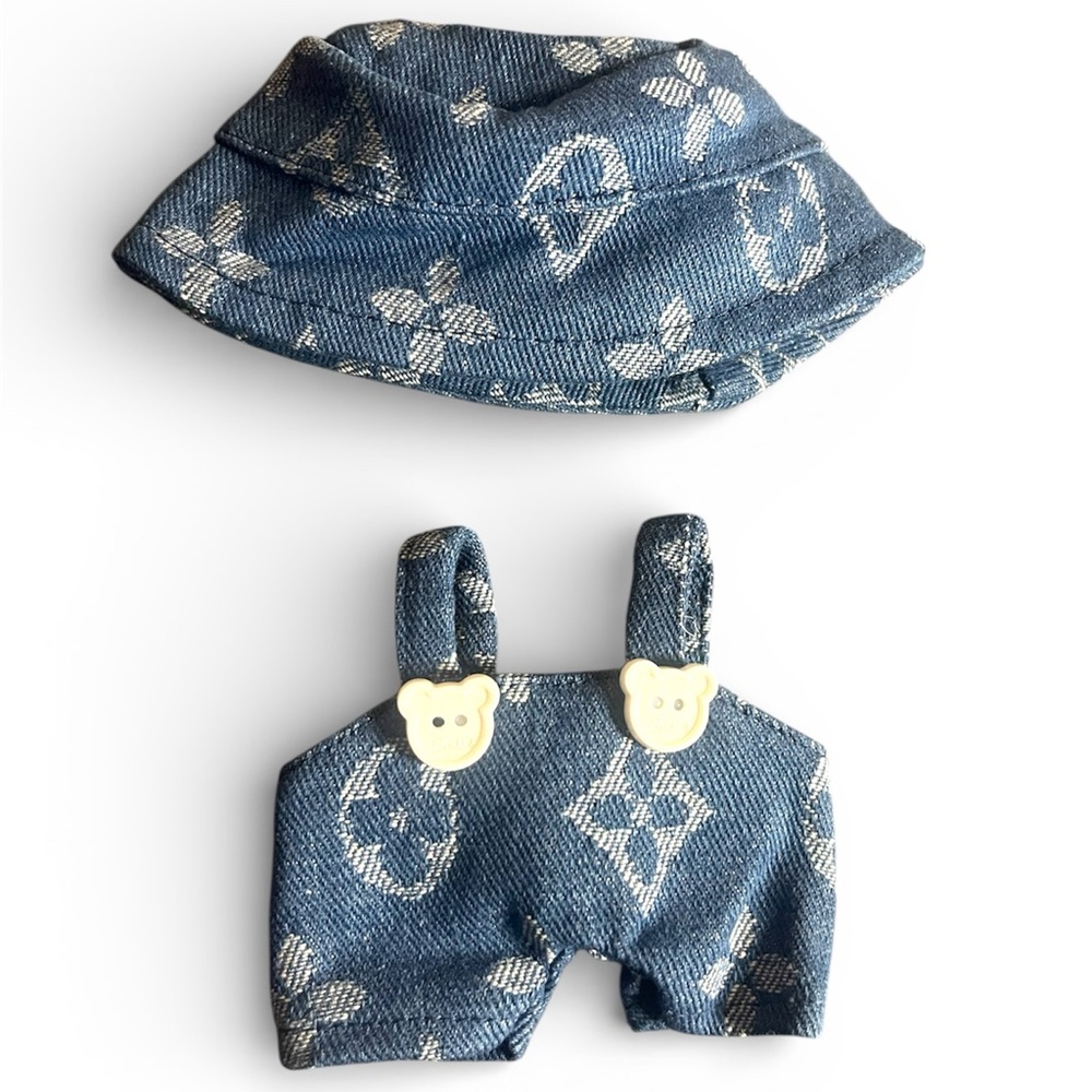 Traded* New! Labubu 17cm Fashion Denim Romper and Hat Seț - Picture 6 of 9